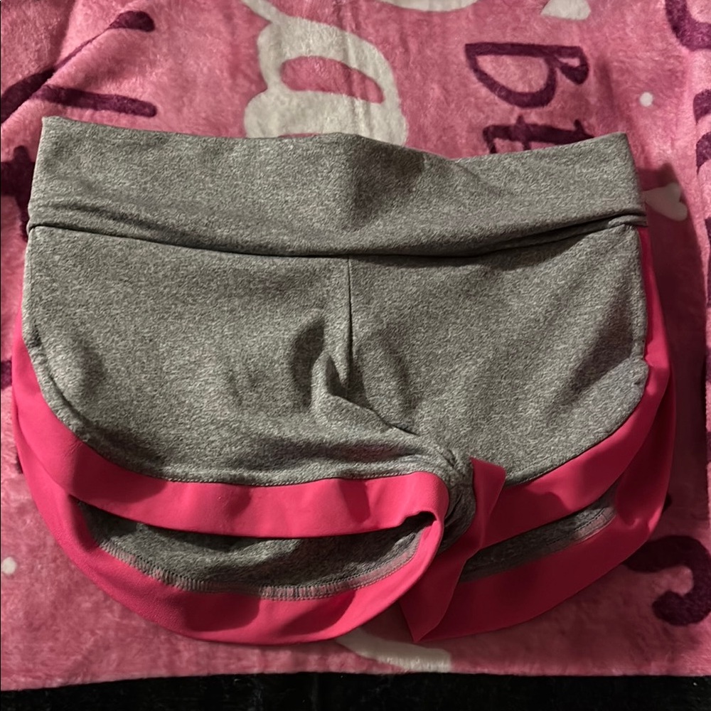 Gray and Pink Women's Shorts